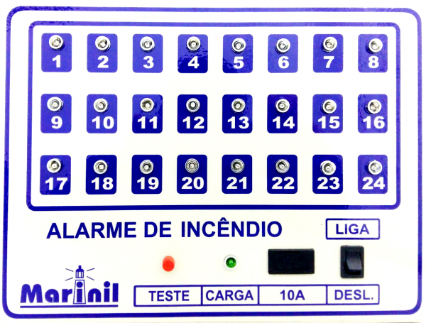 Central de Alarme p/ 24 Laços (Bateria Interna)