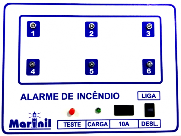 Central de Alarme p/ 6 Laços (Bateria Interna)
