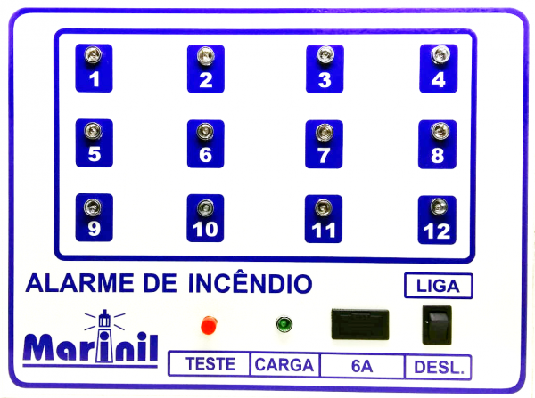 Central de Alarme p/ 12 Laços (Bateria Interna)