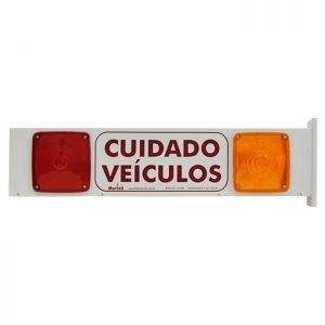 Sinaleiro para Saída de Veículos Sonoro - Modelo Totem Equipado com Lâmpadas LED Bivolt (110/ 220V)