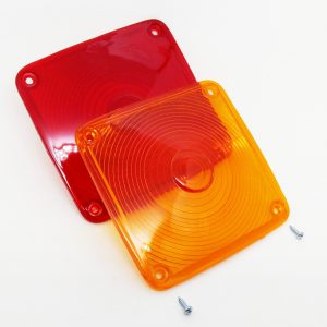Duas Lentes avulsas para Sinaleiro de Saída de Veículos - Modelo Totem (uma ambar e uma vermelha)